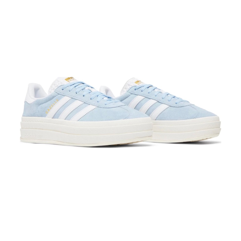 Blue platform adidas sambas